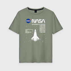 Футболка оверсайз женская Nasa ракета, цвет: авокадо