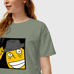 Футболка оверсайз женская Рофлан здарова, цвет: авокадо — фото 2