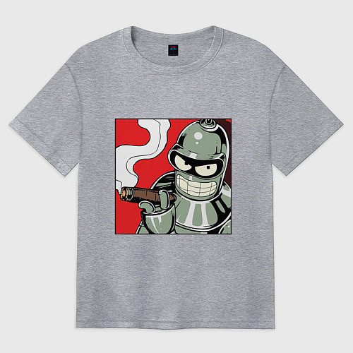 Женская футболка оверсайз Smoke Bender / Меланж – фото 1