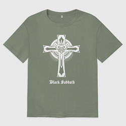 Футболка оверсайз женская Black sabbath крест, цвет: авокадо