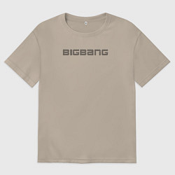 Футболка оверсайз женская Big bang надпись, цвет: миндальный