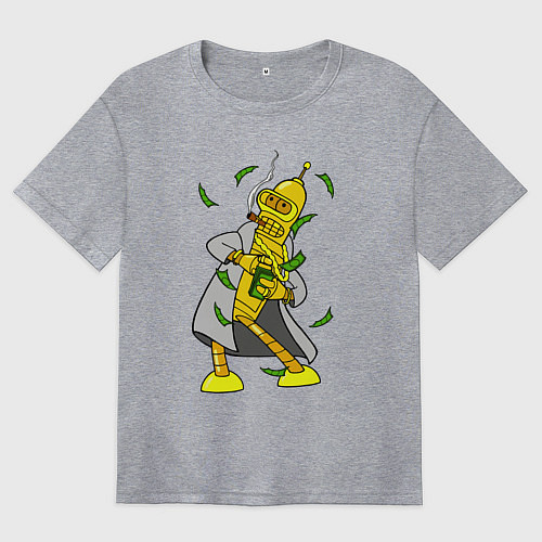 Женская футболка оверсайз Golden Bender / Меланж – фото 1