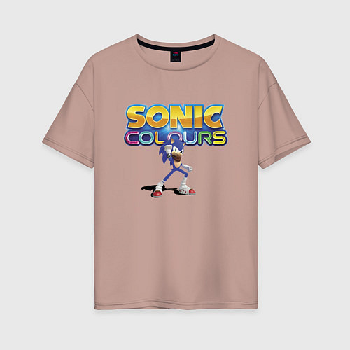 Женская футболка оверсайз Sonic colors - Hedgehog / Пыльно-розовый – фото 1