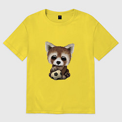 Футболка оверсайз женская Футбол - Красная Панда, цвет: желтый