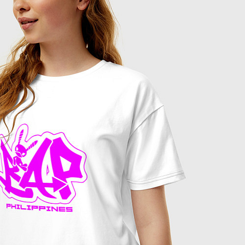 Женская футболка оверсайз Эмблема группы bap / Белый – фото 3