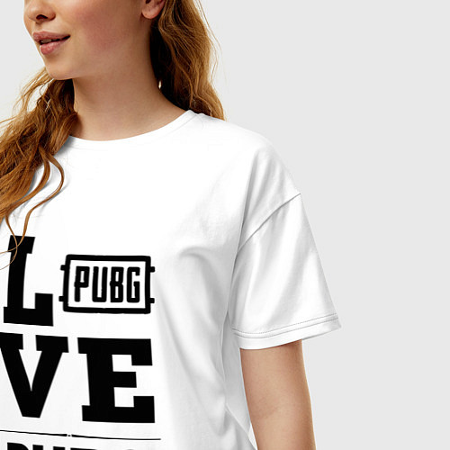 Женская футболка оверсайз PUBG love classic / Белый – фото 3