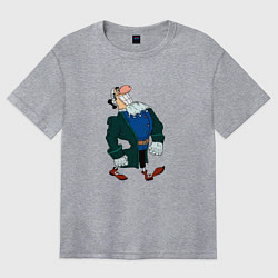 Футболка оверсайз женская Доктор Ливси шагает под фонк мем, цвет: меланж