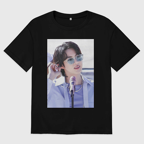 Женская футболка оверсайз Мировой красавчик Джин / Черный – фото 1