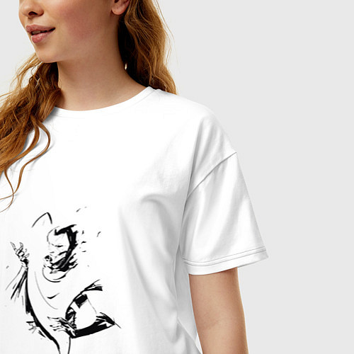 Женская футболка оверсайз Хада Джин / Белый – фото 3
