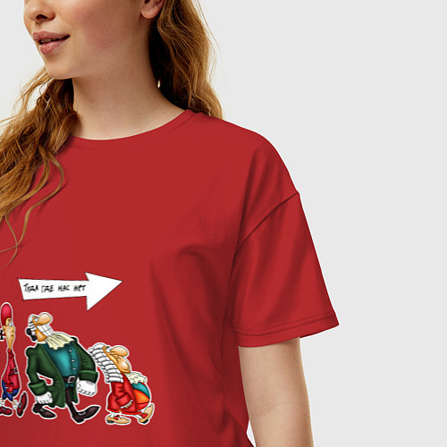 Женская футболка оверсайз Троица-Остров Сокровищ / Красный – фото 3