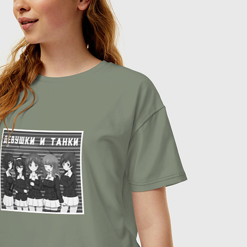 Женская футболка оверсайз Все девушки без танков / Авокадо – фото 3