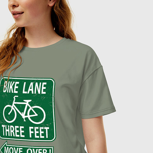 Женская футболка оверсайз Велосипедная дорожка - подвинься / Авокадо – фото 3