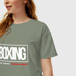 Футболка оверсайз женская Boxing good night, цвет: авокадо — фото 2