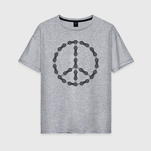 Женская футболка оверсайз Пацифик из велосипедной цепи / Меланж – фото 1