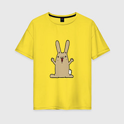 Футболка оверсайз женская Rabbit - Smile, цвет: желтый