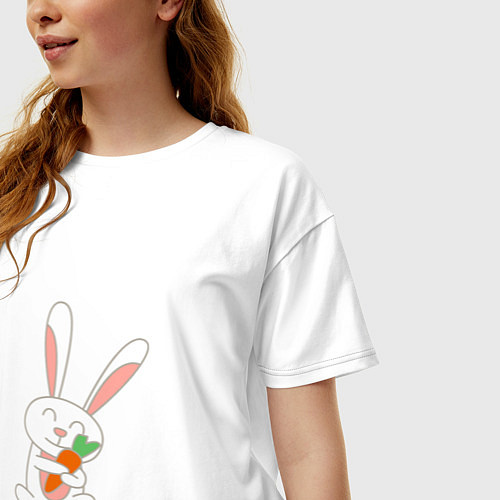 Женская футболка оверсайз Морковные обнимашки / Белый – фото 3