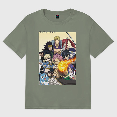 Женская футболка оверсайз Fairy Tail heroes / Авокадо – фото 1