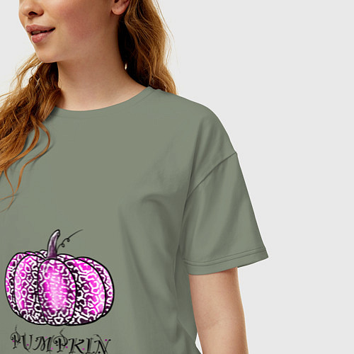 Женская футболка оверсайз Тыква с надписью / Авокадо – фото 3