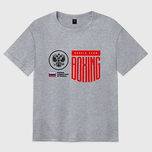 Женская футболка оверсайз Boxing federation of Russia / Меланж – фото 1