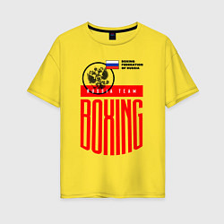 Футболка оверсайз женская Boxing russia national team, цвет: желтый