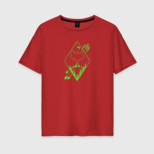 Женская футболка оверсайз Лиса и стрелы / Красный – фото 1
