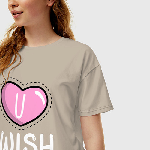 Женская футболка оверсайз U wish / Миндальный – фото 3