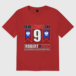 Футболка оверсайз женская Роберт Левандовски сборная Польши, цвет: красный