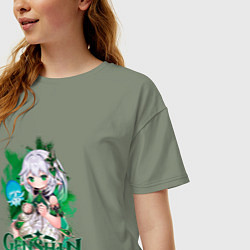 Футболка оверсайз женская Нахида Малая властительница Кусанали, цвет: авокадо — фото 2