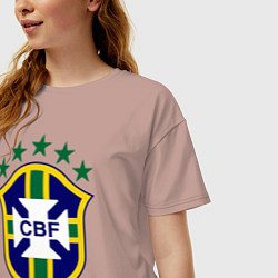 Футболка оверсайз женская Brasil CBF, цвет: пыльно-розовый — фото 2