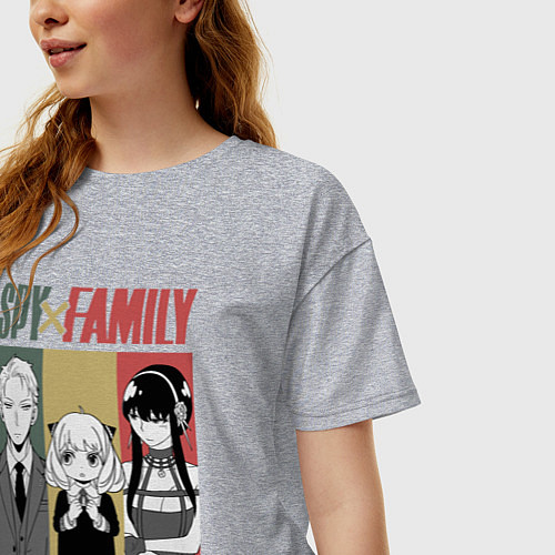 Женская футболка оверсайз Семья Форджеров / Меланж – фото 3