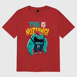 Футболка оверсайз женская Мультяшный монстр в кепке, цвет: красный