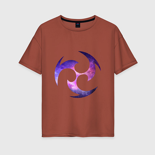 Женская футболка оверсайз Электро элемент / Кирпичный – фото 1