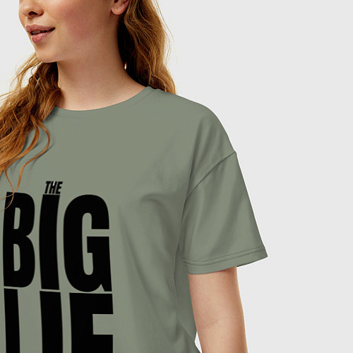 Женская футболка оверсайз Большая маленькая ложь логотип / Авокадо – фото 3