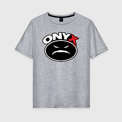 Футболка оверсайз женская Onyx - black logo, цвет: меланж