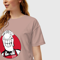 Футболка оверсайз женская Доктор Ливси - KFC Edition, цвет: пыльно-розовый — фото 2