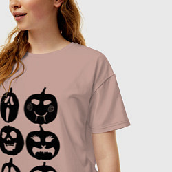 Футболка оверсайз женская Scare pumpkins, цвет: пыльно-розовый — фото 2
