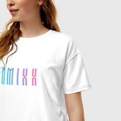 Футболка оверсайз женская Nmixx kpop группа, цвет: белый — фото 2
