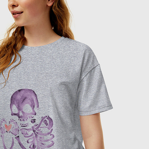 Женская футболка оверсайз С любовью / Меланж – фото 3