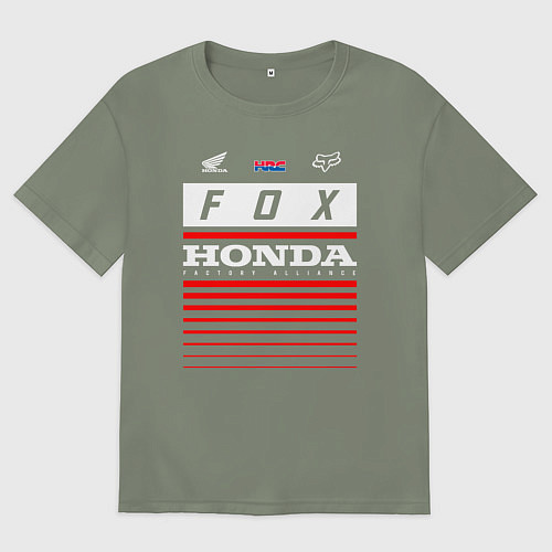 Женская футболка оверсайз Honda racing / Авокадо – фото 1