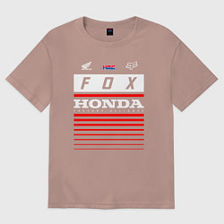 Футболка оверсайз женская Honda racing, цвет: пыльно-розовый