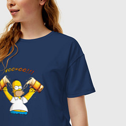 Футболка оверсайз женская Homer & Beer, цвет: тёмно-синий — фото 2