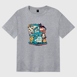 Футболка оверсайз женская Cute Anime, цвет: меланж