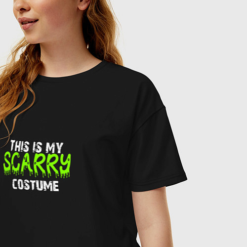 Женская футболка оверсайз Мой костюм на Хэллоуин / Черный – фото 3