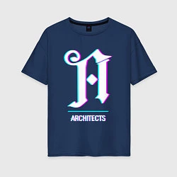 Футболка оверсайз женская Architects glitch rock, цвет: тёмно-синий
