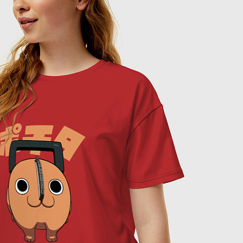 Женская футболка оверсайз Демон Почита / Красный – фото 3