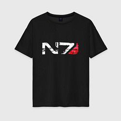 Футболка оверсайз женская Mass Effect N7 - Logotype, цвет: черный