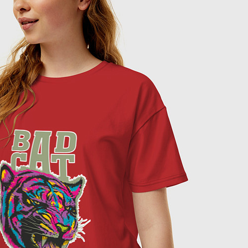 Женская футболка оверсайз Badcat / Красный – фото 3