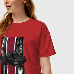 Футболка оверсайз женская Mass Effect N7 - Shepard, цвет: красный — фото 2