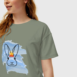 Футболка оверсайз женская Водяной кролик- символ Нового 2023 года, цвет: авокадо — фото 2