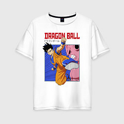 Футболка оверсайз женская Dragon Ball - Сон Гоку - Удар, цвет: белый